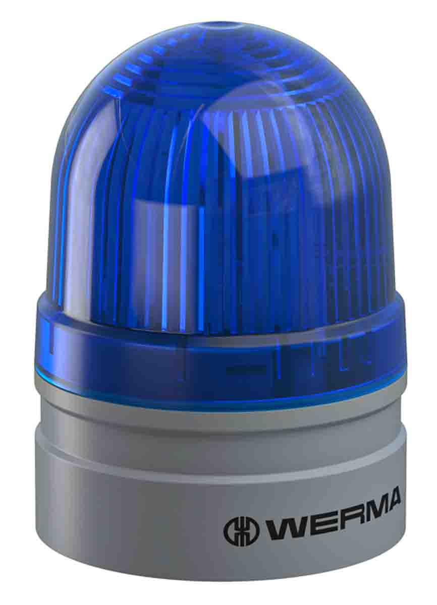 Werma EvoSIGNAL Mini Series Blue Beacon, 12 V, Base Mount, LED Bulb