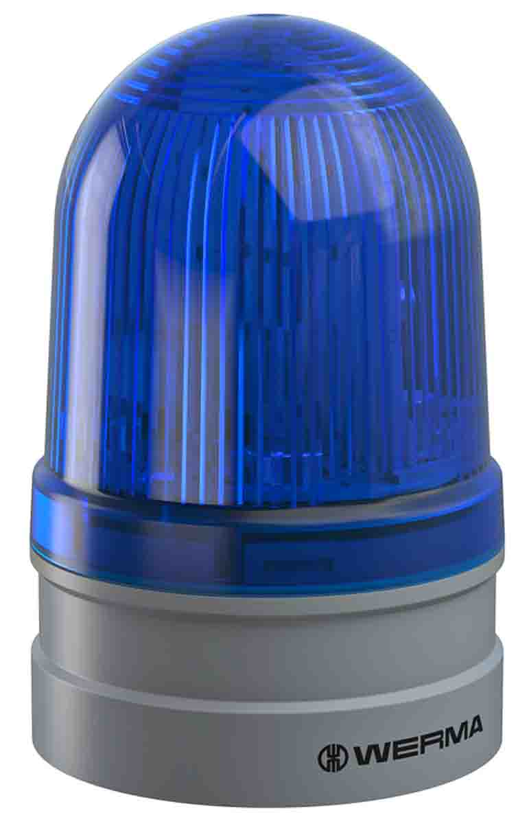 Werma EvoSIGNAL Midi Series Blue Beacon, 115 → 230 V ac, Base Mount, LED Bulb
