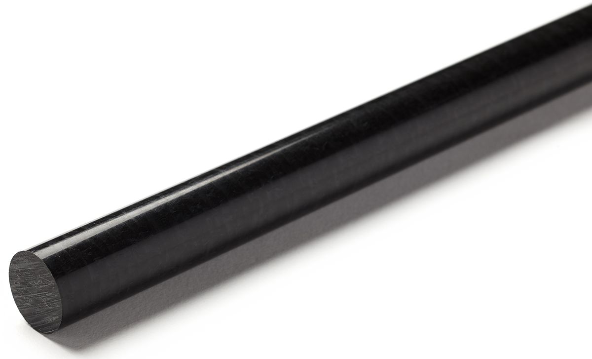 RS PRO Black Acetal Rod, 1m x 25.8mm Diameter
