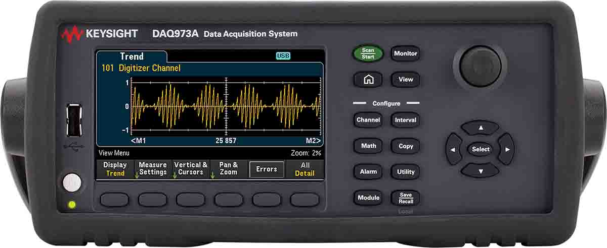 Adquisición de datos Keysight Technologies DAQ973A, calibrado UKAS, de 3 canales