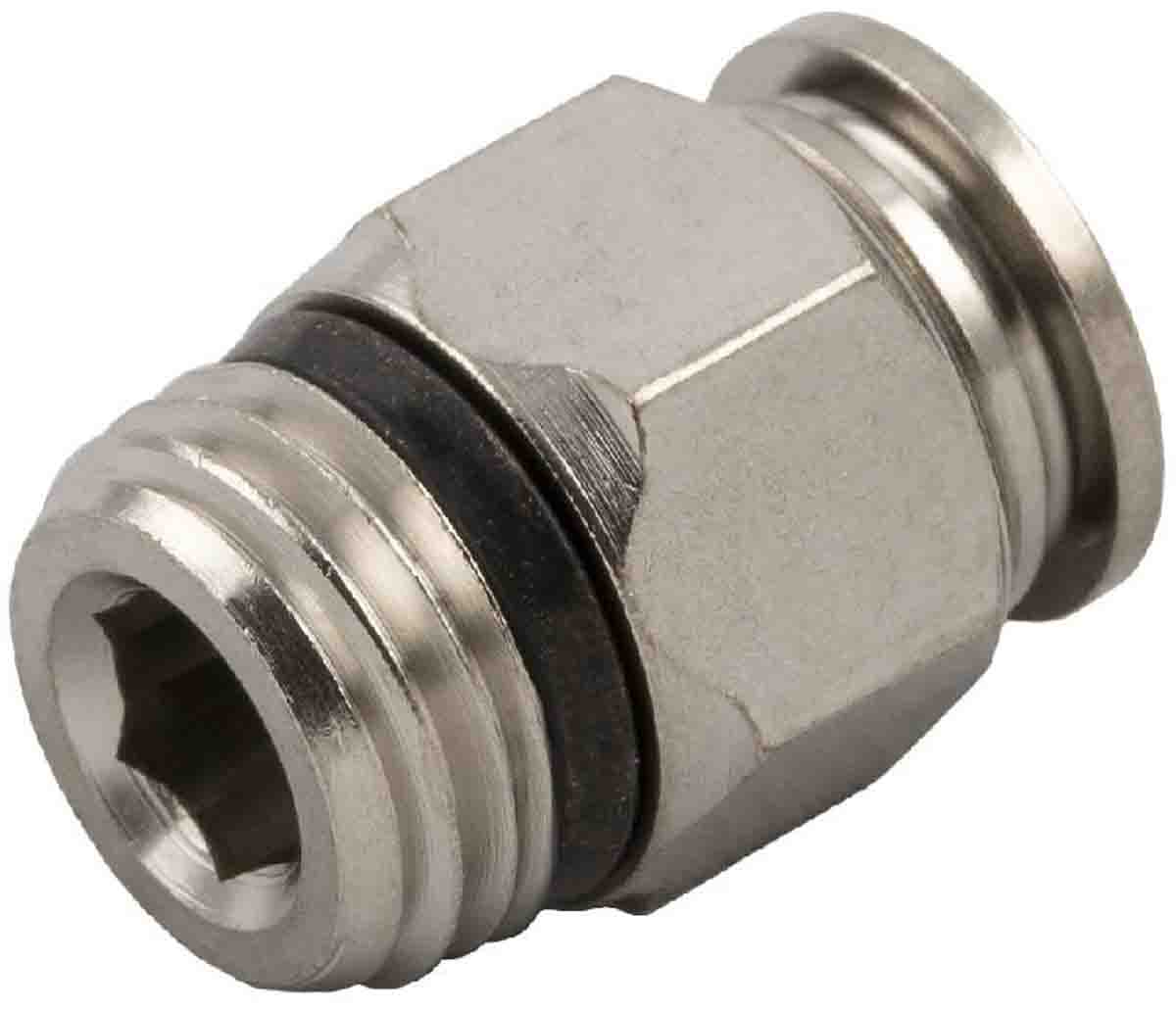 RS PRO Push-in Fitting, Uni 1/2 Male to Push In 8 mm, Threaded-to-Tube Connection Style