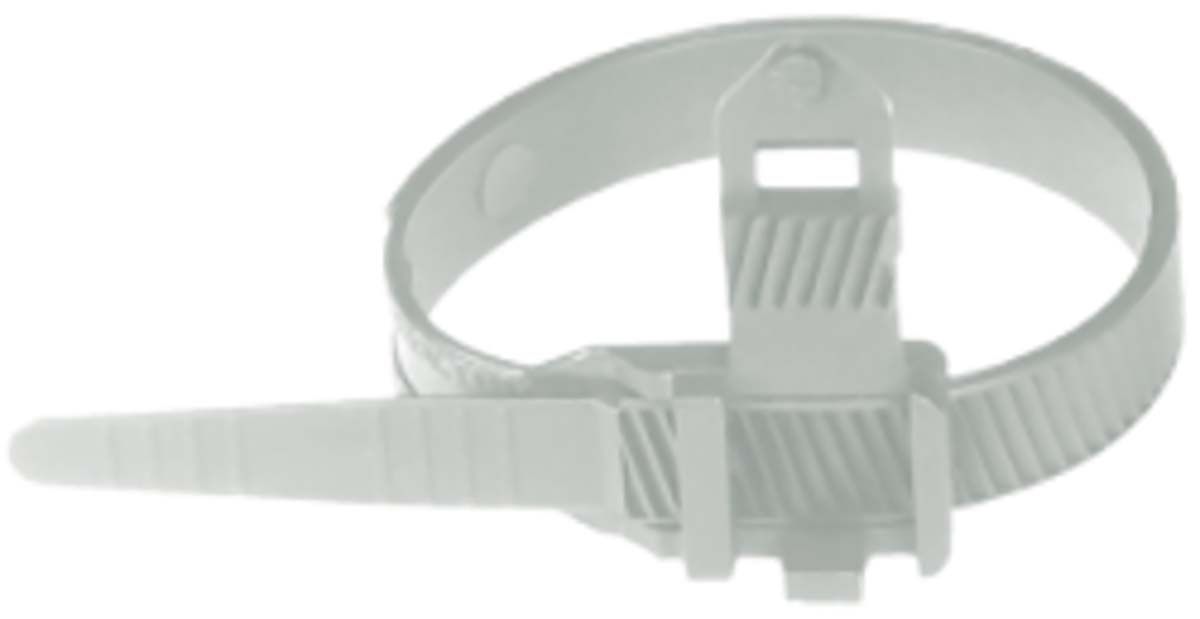 MECATRACTION White Polyamide Releasable Cable Tie, 344mm x 9 mm