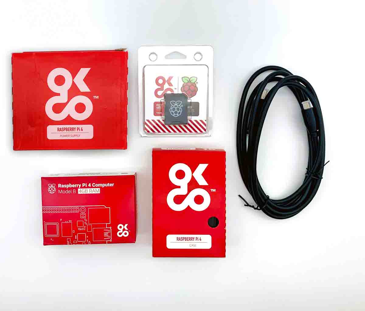OKdo Raspberry Pi 4 4GB Basic Kit with Universal Power Supply