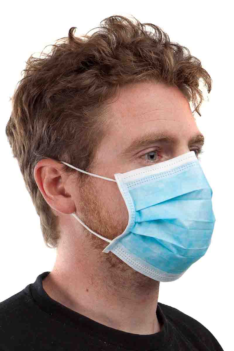 300.00.17 Blue Polypropylene Type II Surgical Mask 3 Ply, for Medical, One Size