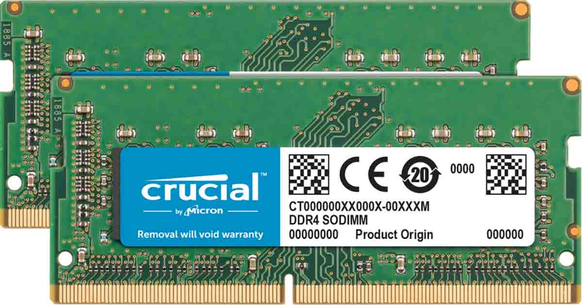 Crucial 32 GB DDR4 Laptop RAM, 2400MHz, SODIMM, 1.2V