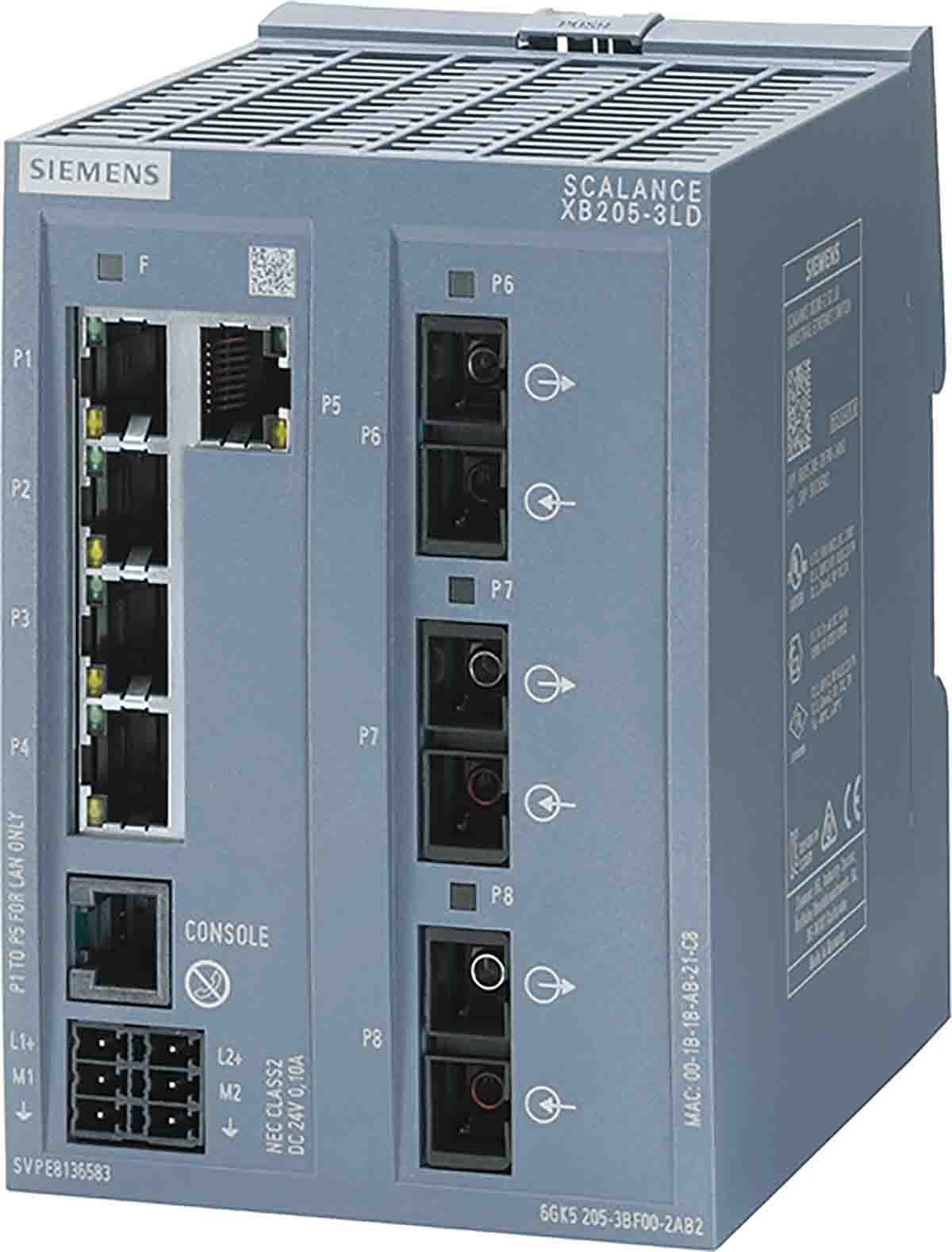 Switch Ethernet Siemens SCALANCE XB-200 5 Ports RJ45, 10/100Mbit/s, montage Rail DIN 24V c.c.