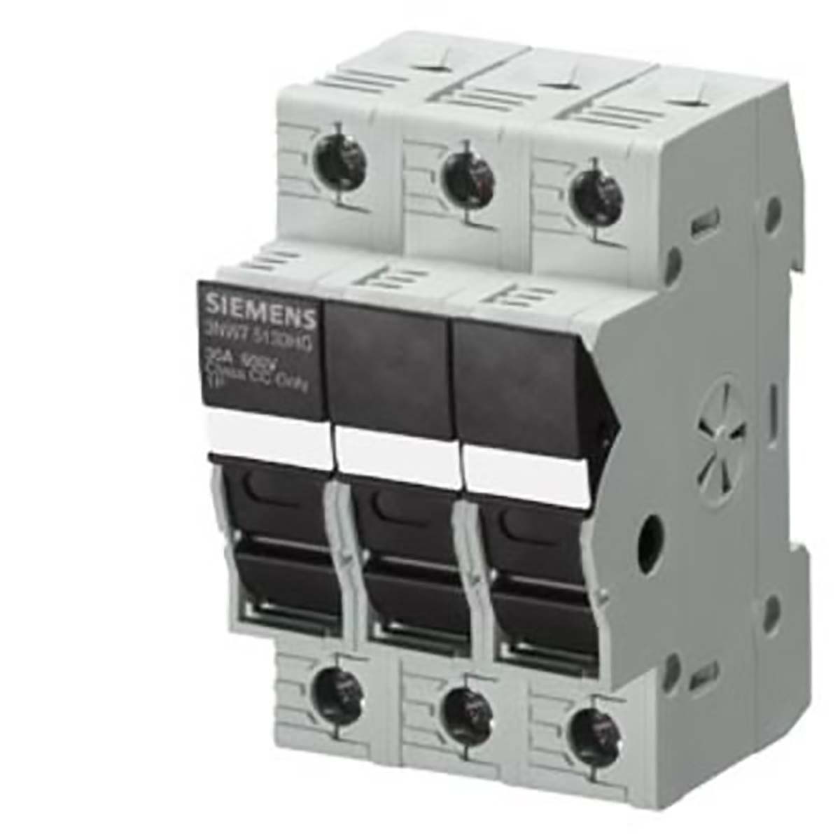 3NW75330HG Siemens 30A Rail Mount Fuse Holder for Class CC Fuse, 3P