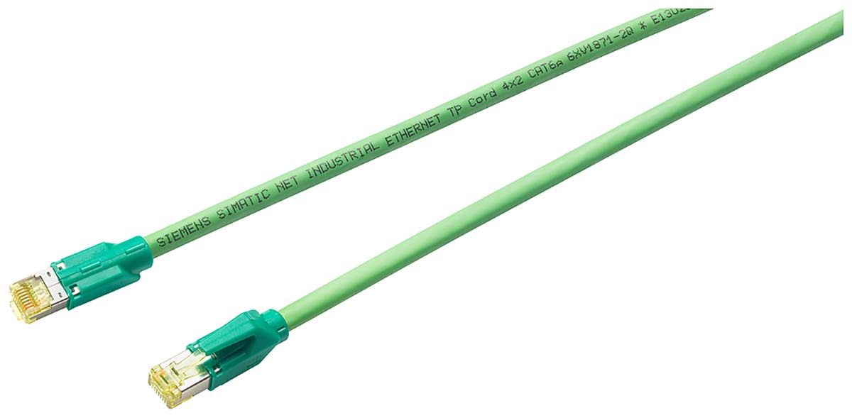 Siemens Cat6a Ethernet Cable, RJ45 to RJ45, Green, 10m
