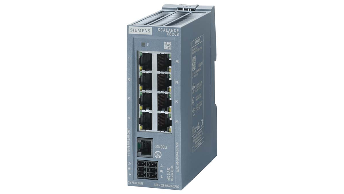 Siemens Ethernet Switch, 8 RJ45 port, 24V dc, 10 Mbit/s, 100 Mbit/s Transmission Speed