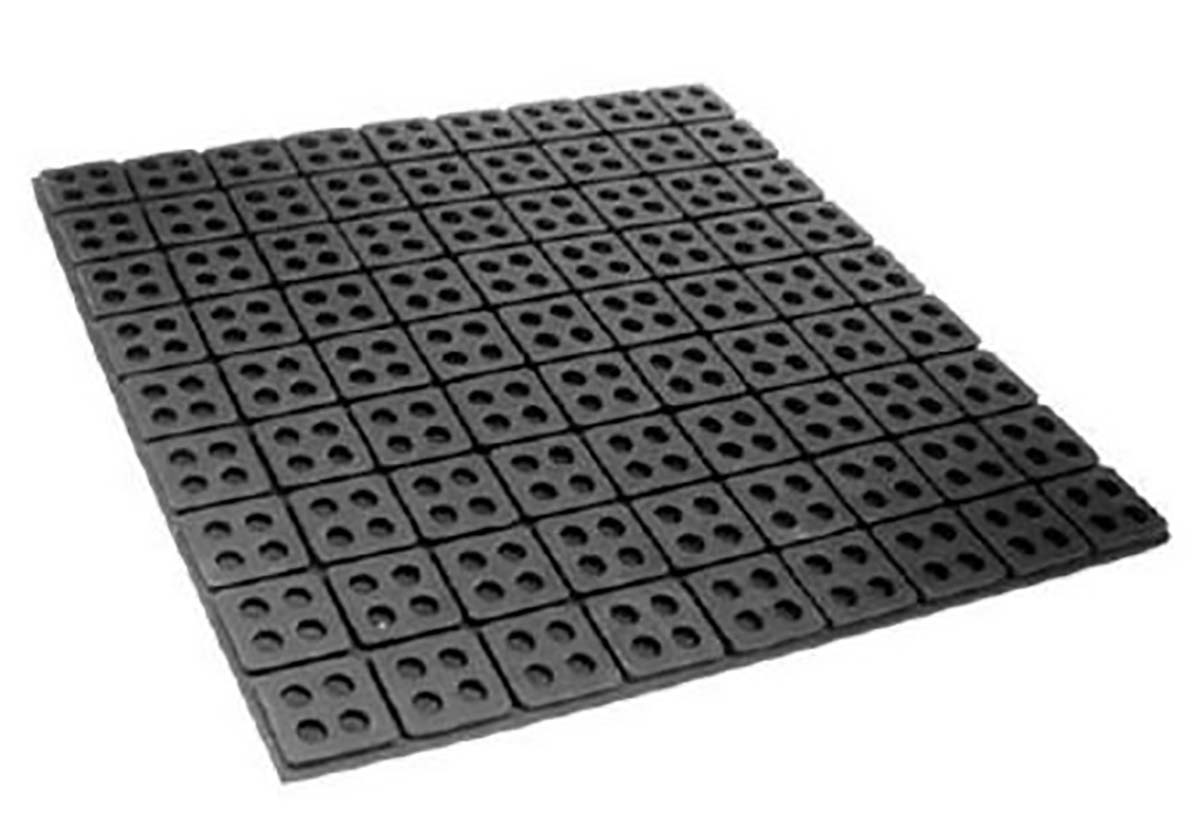 RS PRO 100mm Anti-Vibration Pad Rubber +100°C -50°C 100 x 100mm 13mm