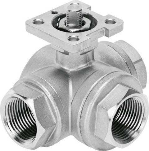 VZBE-1-T-63-F-3T-F05-V15V15 | Festo Stainless Steel 3 Way, Ball Valve ...