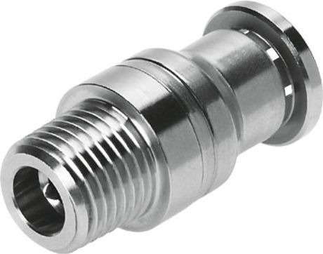 Festo Straight Threaded Adaptor, R 1/4 Male to Push In 8 mm, Threaded-to-Tube Connection Style, 132332
