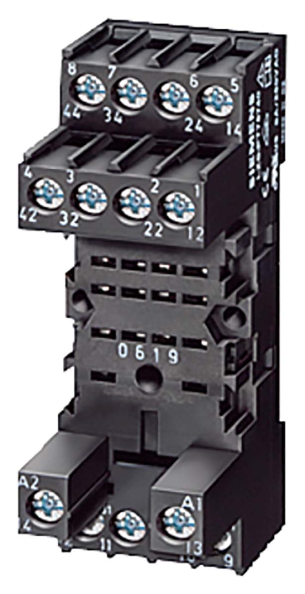 Siemens LZS Relay Socket for use with PT Relay 0 Pin, Snap-On Rail Mount