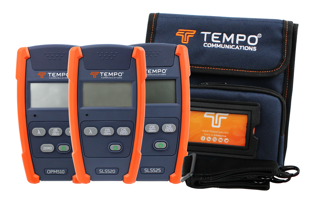 Tempo OPM510, SLS520, SLS525 Single Mode & Multimode Fibre Optic Test Kit