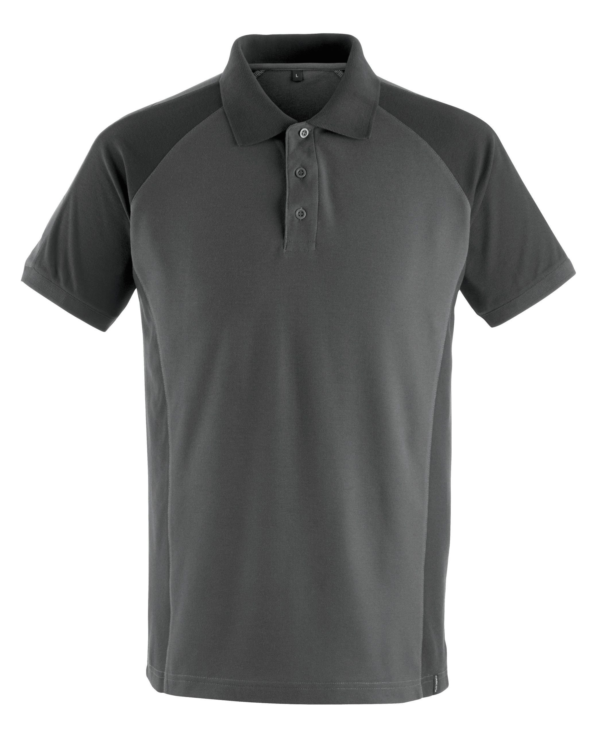 Mascot Workwear BOTTROP Black/Grey Cotton, Polyester Polo Shirt, UK- XL, EUR- XL