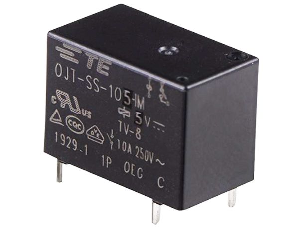 TE Connectivity PCB Mount Relay, 5V dc Coil, 16A Switching Current, SPNO