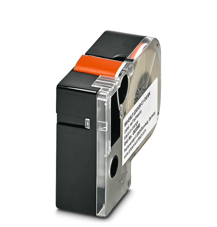 Phoenix Contact MM-EMLF (EX24)R C1 OG/BK Black on Orange Label Printer Tape, 8m Label Length