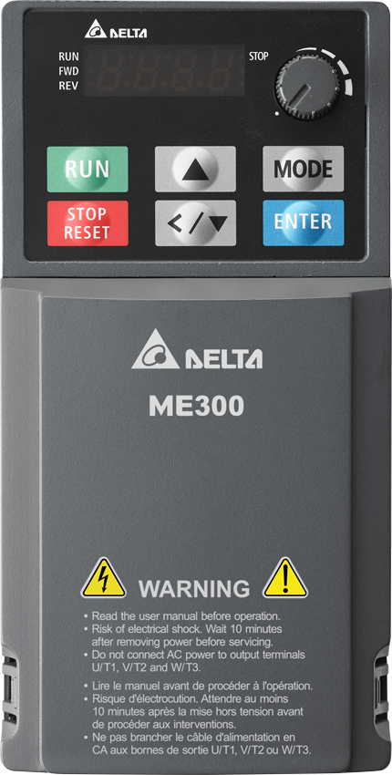 Delta Electronics VFD-ME Inverter Drive, 1-Phase In, 0 → 599Hz Out, 0.2 kW, 230 V, 1.6 A