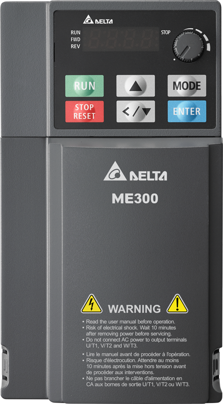Delta Electronics VFD-ME Inverter Drive, 3-Phase In, 0 → 599Hz Out, 2.2 kW, 460 V, 5.5 A