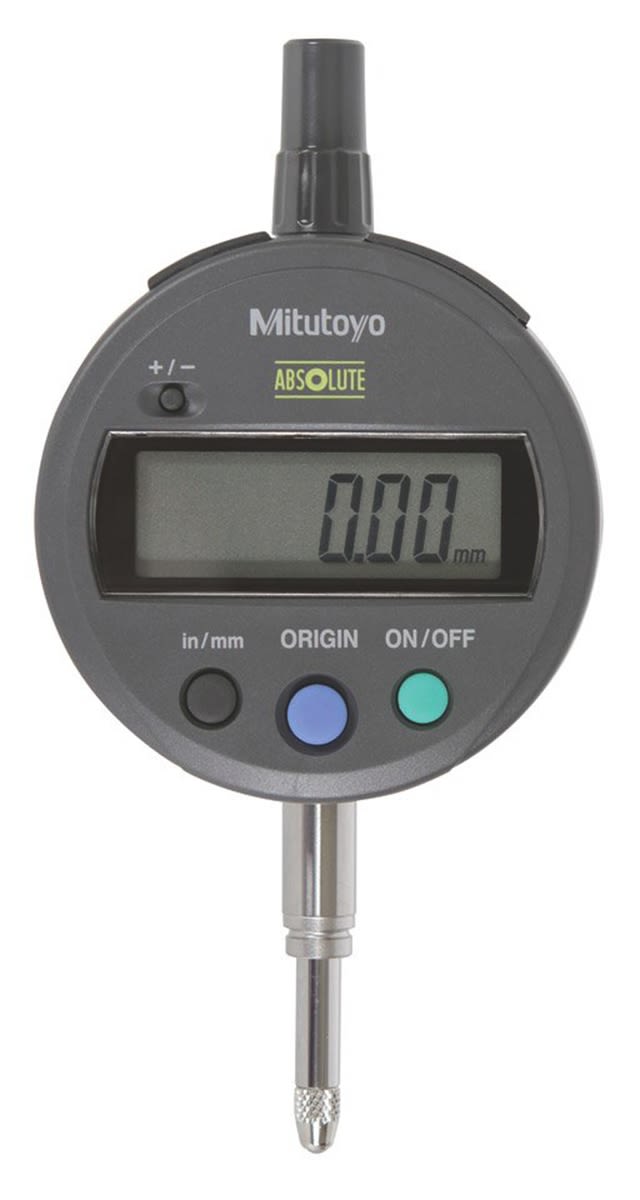 Mitutoyo 543-782 Imperial/Metric Dial Indicator, 0 → 0.5 in Measurement Range, 0.0005 in Resolution , ±0.0008 in