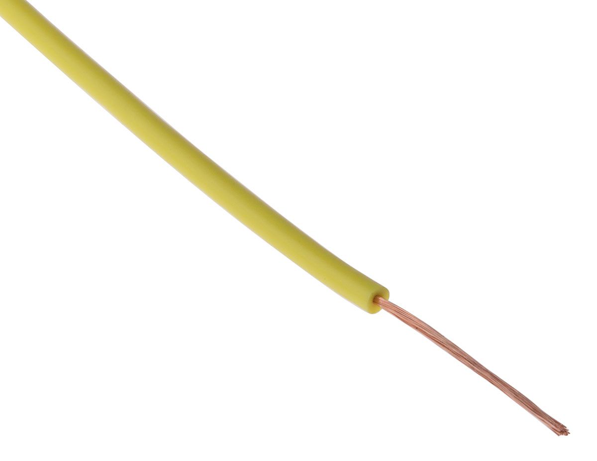 Cable para Equipos Staubli, área transversal 0,5 mm² Filamentos del Núcleo 129 / 0,07 mm Amarillo, 500 V, long. 100m,