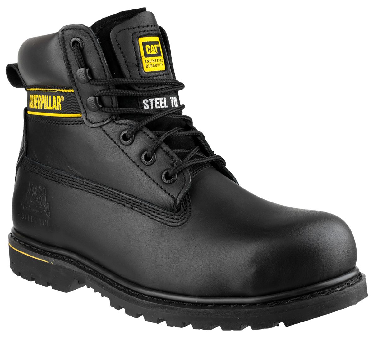 CAT Holton Black Steel Toe Capped Mens Safety Boots, UK 9, EU 43