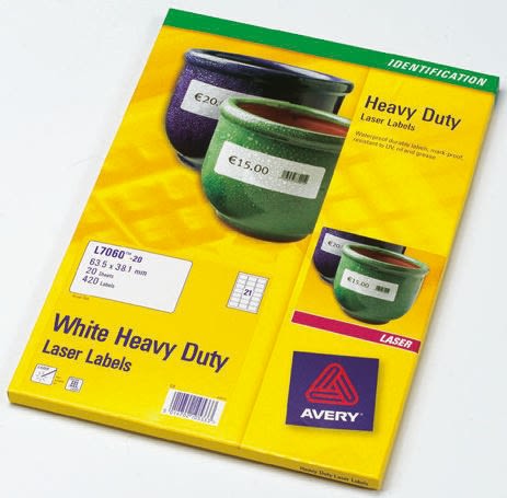 Avery White Adhesive Heavy duty Label Sheet, Pack of 40
