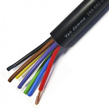 Van Damme 8 Core Speaker Cable, 2.5 mm² CSA, 15.8mm od, 500m, Black
