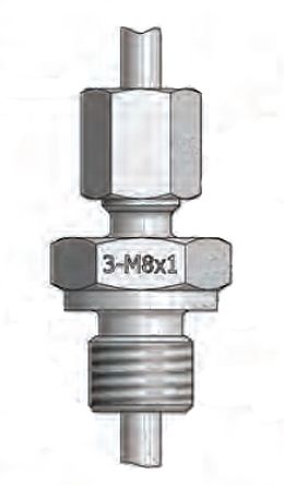 Reckmann Thermocouple Compression Fitting for Use with Mineral Insulated Thermocouple, M8, 1mm Probe