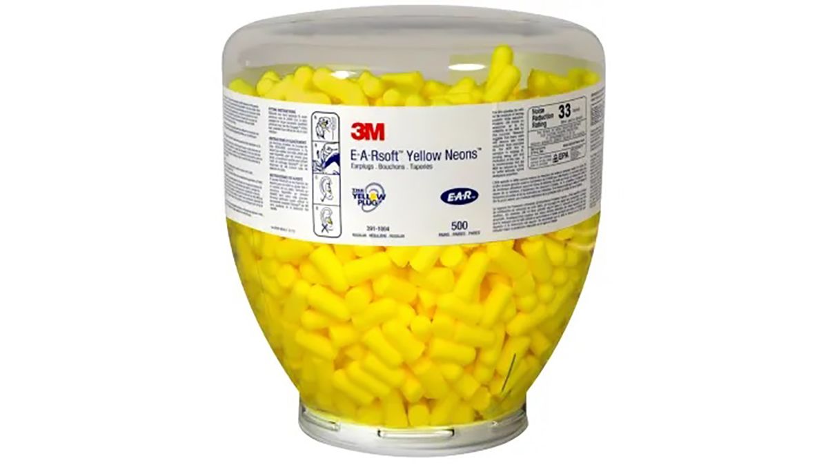 3M E.A.R Soft Yellow Neons Uncorded Disposable Ear Plugs, 36dB, Yellow, 500 Pairs per Package