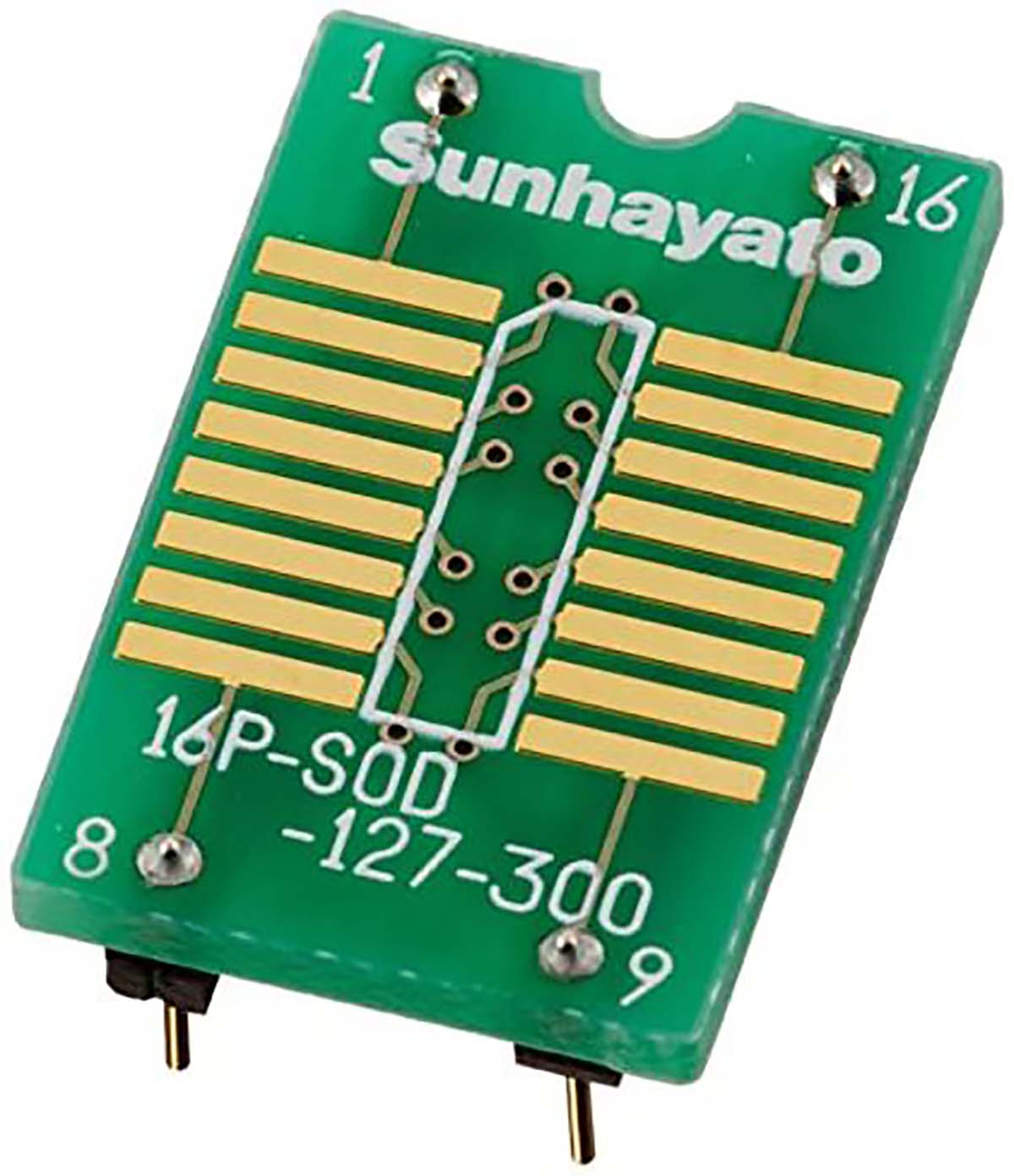 Sunhayato Straight Through Hole Mount IC Socket Adapter, 16 Pin Female SOP to 16 Pin Female DIP