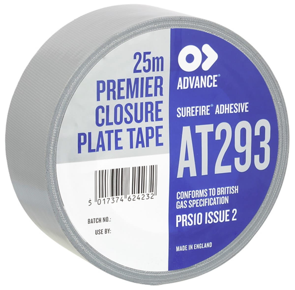 Advance Tapes szövet ragasztószalag, 25m x 50mm x 0.3mm, Ezüst AT293 Closure Plate Tape