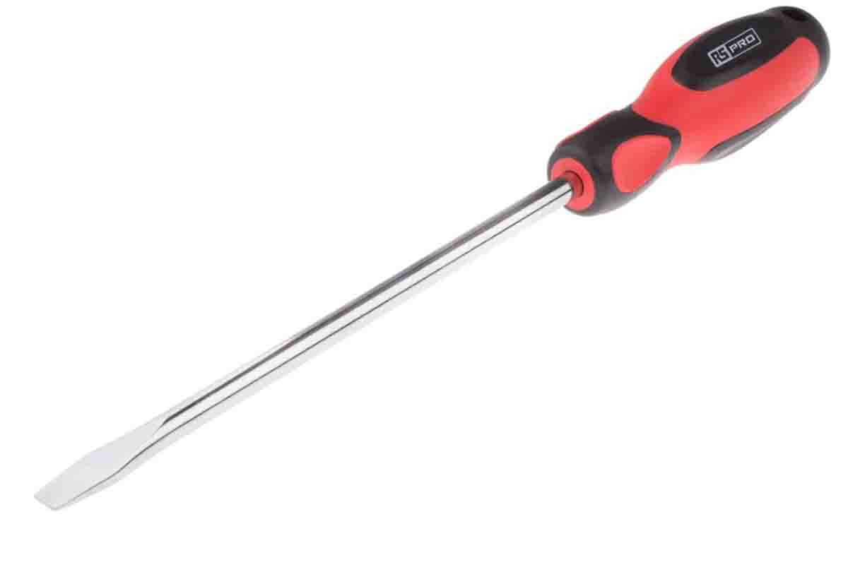 RS PRO Slotted Long Reach Screwdriver 8 mm Tip