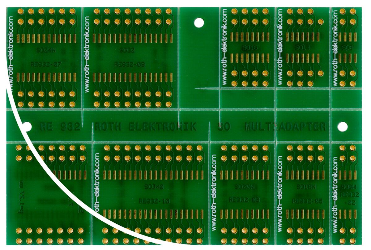 RE932, Double Sided Extender Board Multi Adapter Board FR4 87.94 x 58.95 x 1.5mm