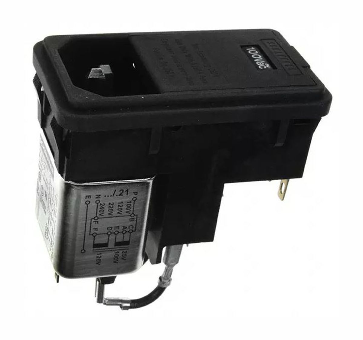 Filtr IEC samec IEC/EN 60939 nasazovací 5 x 20mm Pájení jmenovitý proud 2A 250 V AC