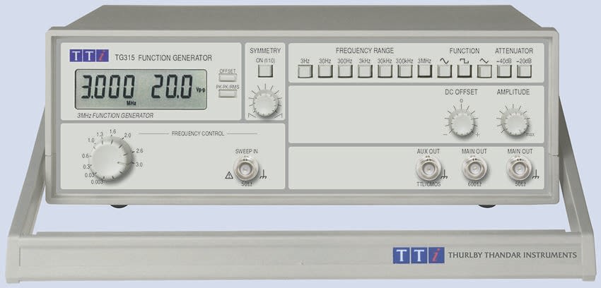 Generatore di funzioni Aim-TTi TG315, 3MHz max., Cert. ISO