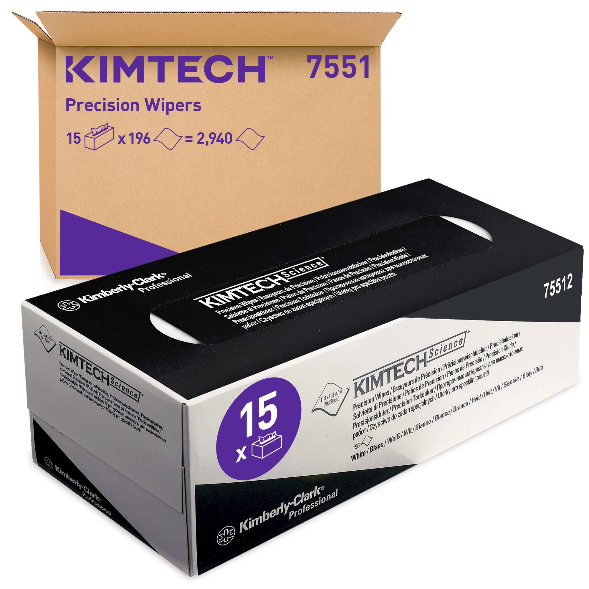 Kimberly Clark Kimtech Reinigungstücher, Weiß, 300 x 300mm, 196 Stück/Packung