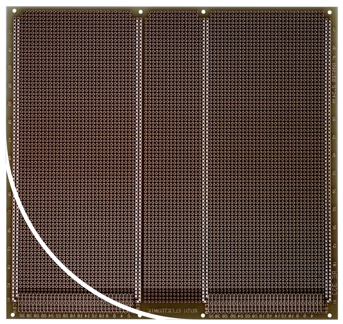Roth Elektronik Double Sided Multibus II Board With 79 x 80 1mm Holes, 2.54 x 2.54mm Pitch, 233.4 x 220 x 1.5mm