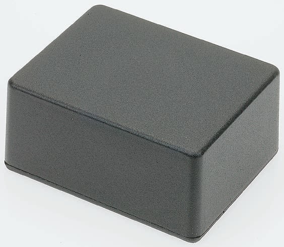 Hammond 1590 Series Black Die Cast Aluminium Enclosure, IP54, Black Lid, 50.5 x 50.5 x 27mm