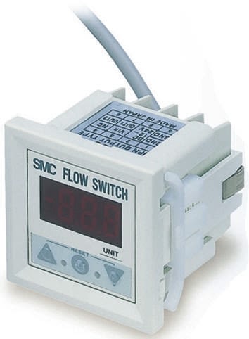 SMC Panel Mount Flow Controller, 45 L/min, PNP Output, 12 → 24 V dc