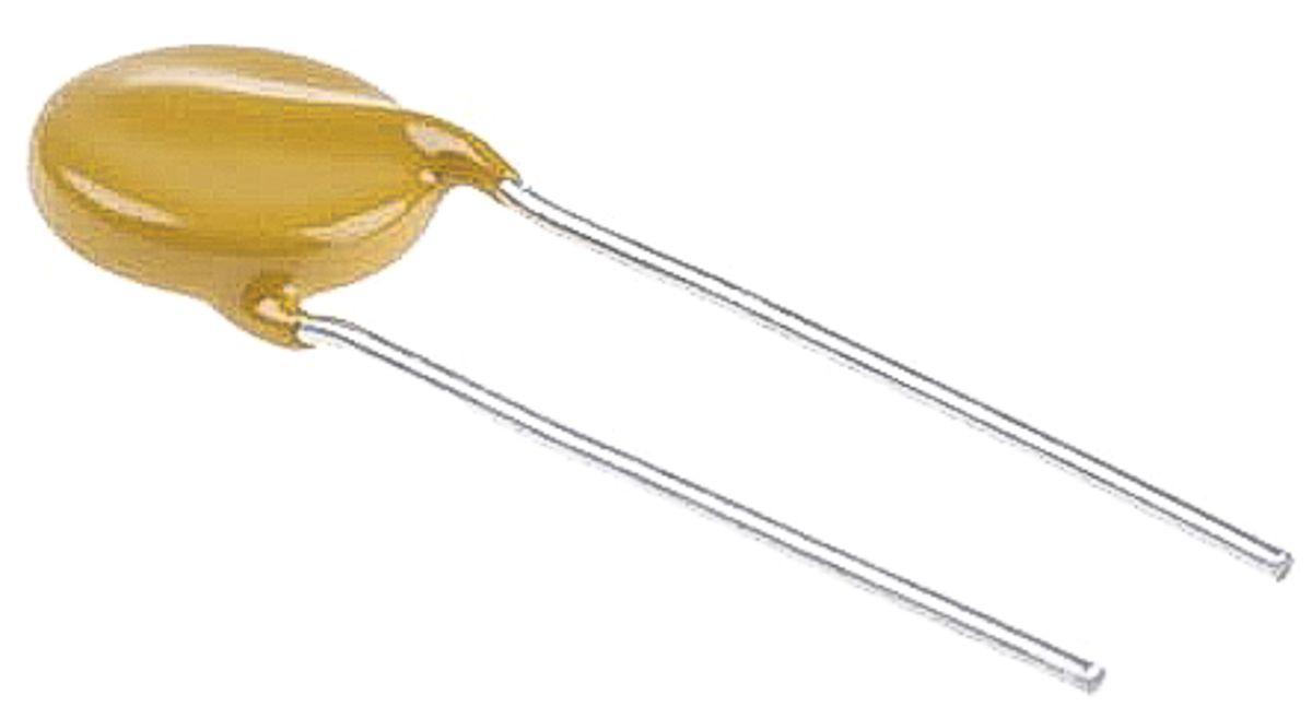 Varistor de óxido metálico BC Components VDR, tensión de ruptura 390V, 10A, 33J, 160pF, dim. 9 (Dia.) x 4.9mm, paso 5mm