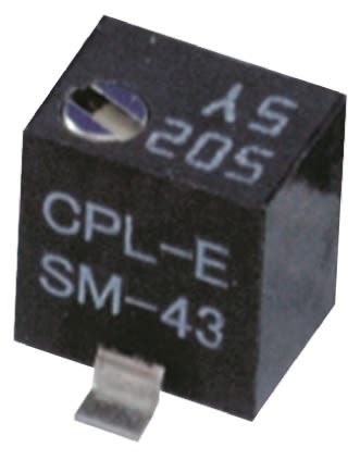 1kΩ, SMD Trimmer Potentiometer 0.25W Top Adjust Copal Electronics, SM-43