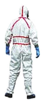 Combinaison de protection Jetable 3M, Homme, Polyéthylène, Polypropylène Rouge/Blanc