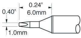 Metcal STTC 1 mm Chisel Soldering Iron Tip for use with MX-H1-AV, MX-RM3E