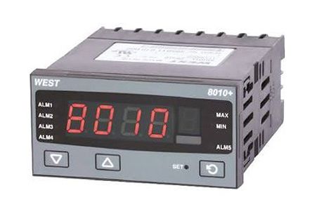West Instruments P8010 PID Temperature Controller, 96 x 48 (1/8 DIN)mm, 1 Output Relay, 100 V ac, 240 V ac Supply