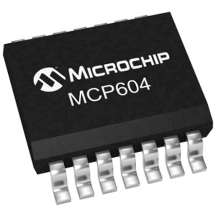 MCP604-I/SL Microchip, Op Amp, RRO, 2.8MHz, 3 V, 5 V, 14-Pin SOIC