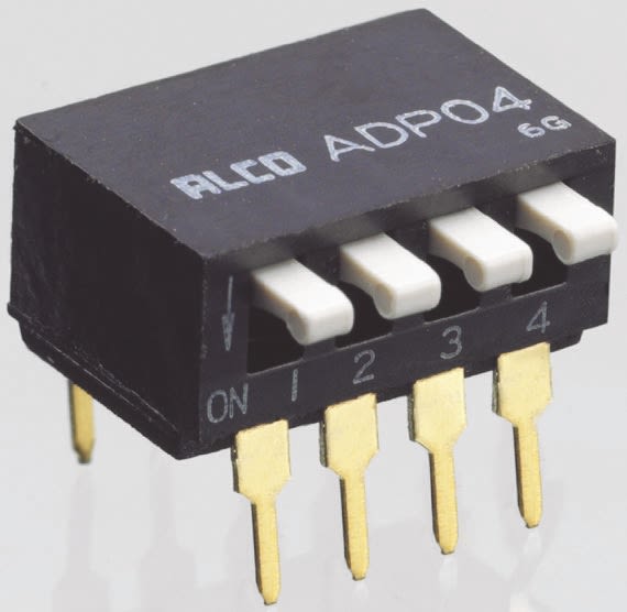 6 Way Surface Mount DIP Switch SPST, Piano Actuator