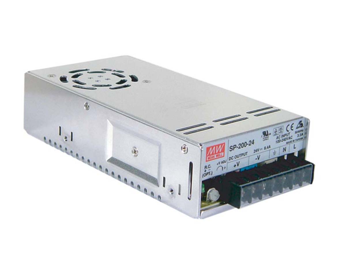 SP-200-5 | Mean Well Enclosed, Switching Power Supply, 5V dc, 40A, 200W | RS