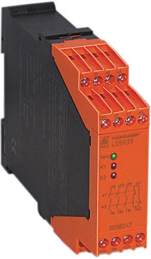 Relé de seguridad Dold Safemaster LG5933, para Control con dos manos, 24V ac/dc, cat. seg. ISO 13849-1 4