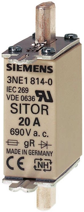 Pojistka s centrovanými vývody 80A NH000 gR - gS Siemens 690V ac